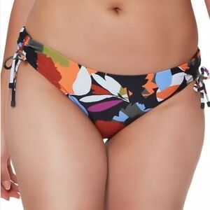 NEW Bar Ill Printed Side-Shirred Hipster Bottoms Swim Separate Size S MEC0515